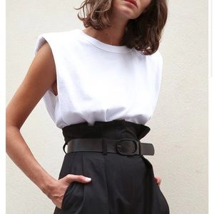 Frankie Shop EVA PADDED SHOULDER MUSCLE T-SHIRT